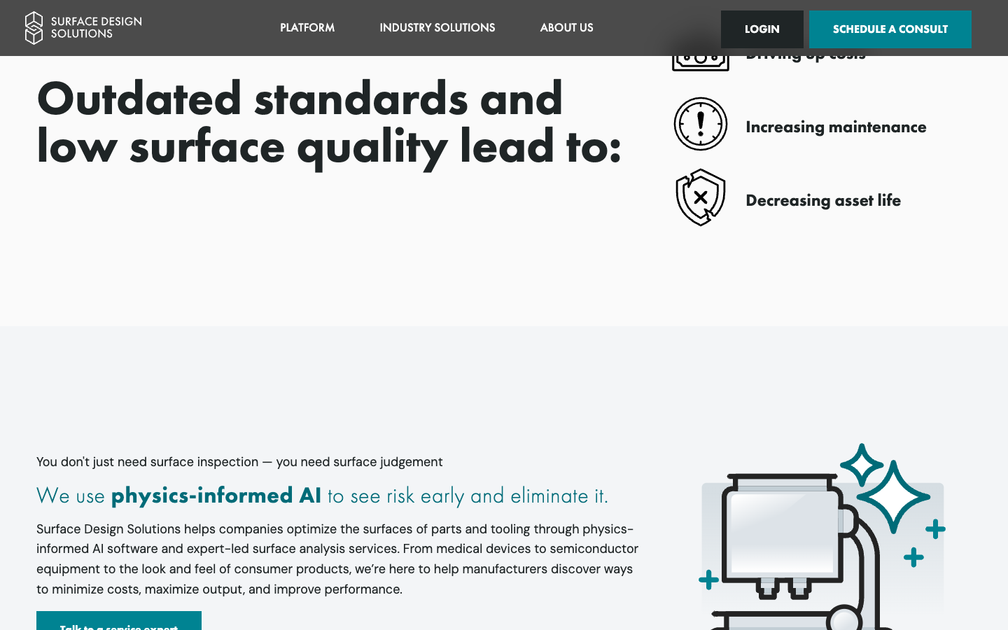 Surface Design Solutions homepage content
